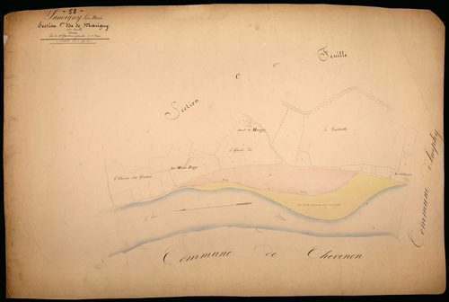 Sauvigny-les-Bois, cadastre ancien : plan parcellaire de la section C dite de Marigny, feuille 3, annexe