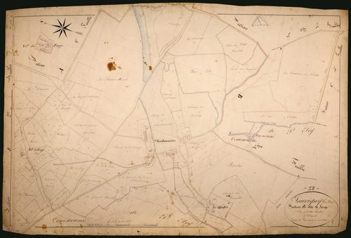 Sauvigny-les-Bois, cadastre ancien : plan parcellaire de la section B dite de Forges, feuille 3