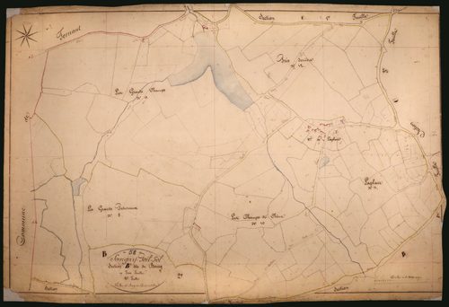Savigny-Poil-Fol, cadastre ancien : plan parcellaire de la section B dite du Bourg, feuille 3