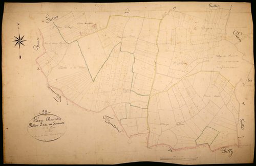 Saxi-Bourdon, cadastre ancien : plan parcellaire de la section C dite des Simonots, feuille 2