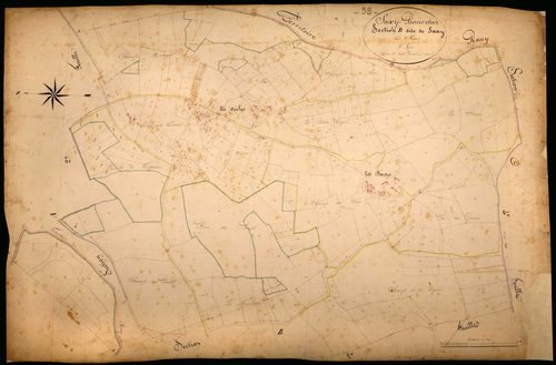 Saxi-Bourdon, cadastre ancien : plan parcellaire de la section B dite de Saxy, feuille 1