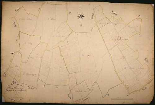 Saxi-Bourdon, cadastre ancien : plan parcellaire de la section A dite de Pornat, feuille 2