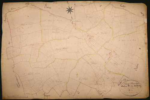 Saxi-Bourdon, cadastre ancien : plan parcellaire de la section B dite de Saxy, feuille 3