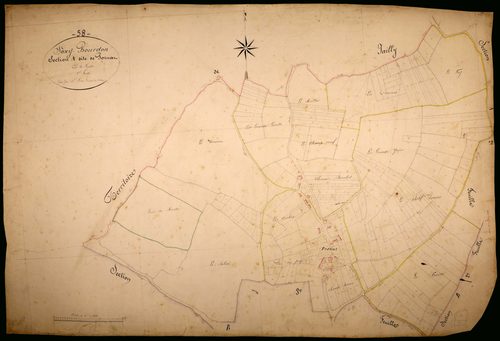 Saxi-Bourdon, cadastre ancien : plan parcellaire de la section A dite de Pornat, feuille 1
