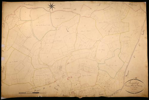 Sémelay, cadastre ancien : plan parcellaire de la section B dite du Vernay, feuille 4