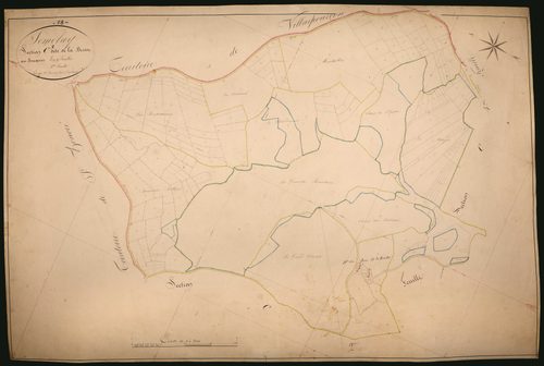 Sémelay, cadastre ancien : plan parcellaire de la section C dite de la Brosse au Bouquin, feuille 1