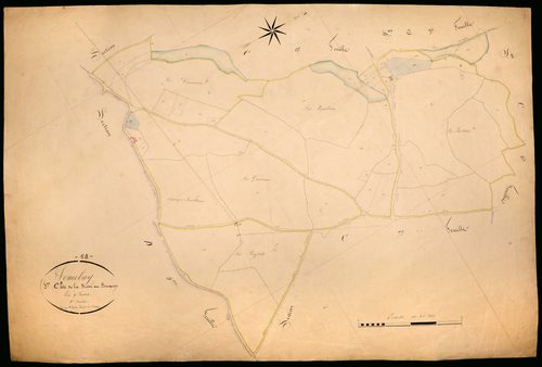 Sémelay, cadastre ancien : plan parcellaire de la section C dite de la Brosse au Bouquin, feuille 8