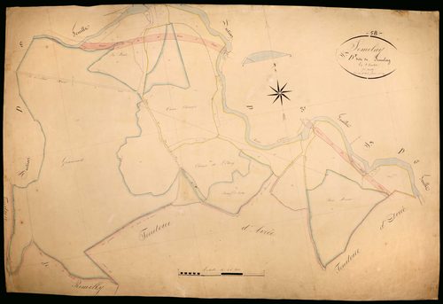 Sémelay, cadastre ancien : plan parcellaire de la section D dite de Sémelay, feuille 7