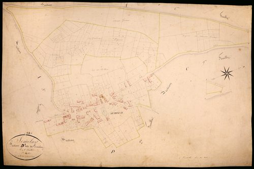 Sémelay, cadastre ancien : plan parcellaire de la section D dite de Sémelay, feuille 1