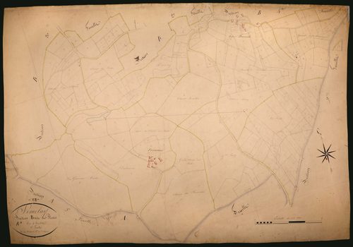 Sémelay, cadastre ancien : plan parcellaire de la section B dite du Vernay, feuille 1