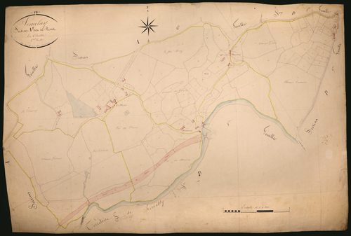 Sémelay, cadastre ancien : plan parcellaire de la section A dite du Plessis, feuille 5