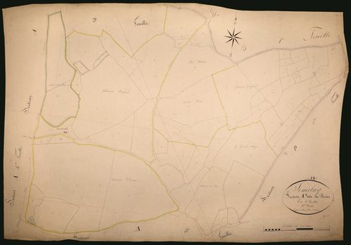 Sémelay, cadastre ancien : plan parcellaire de la section A dite du Plessis, feuille 6
