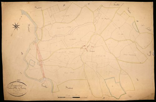 Sémelay, cadastre ancien : plan parcellaire de la section D dite de Sémelay, feuille 3