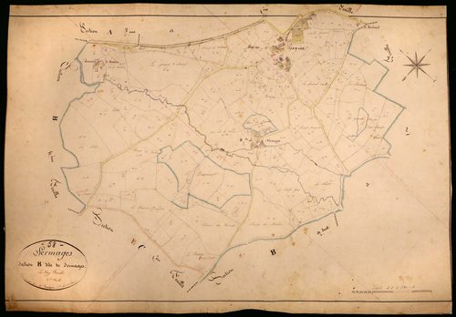 Sermages, cadastre ancien : plan parcellaire de la section B dite de Sermages, feuille 3