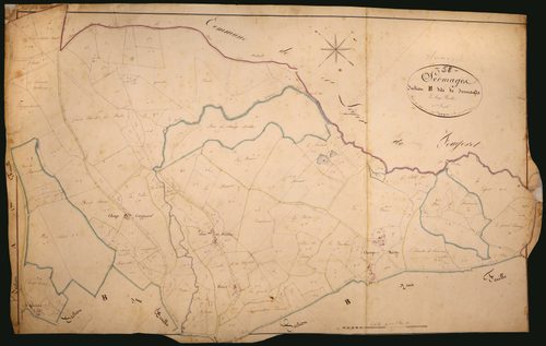 Sermages, cadastre ancien : plan parcellaire de la section B dite de Sermages, feuille 1