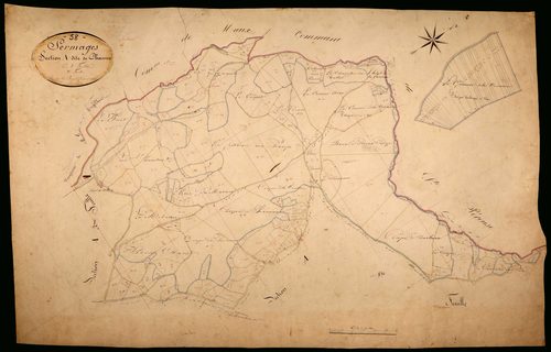 Sermages, cadastre ancien : plan parcellaire de la section A dite de Chaume, feuille 2