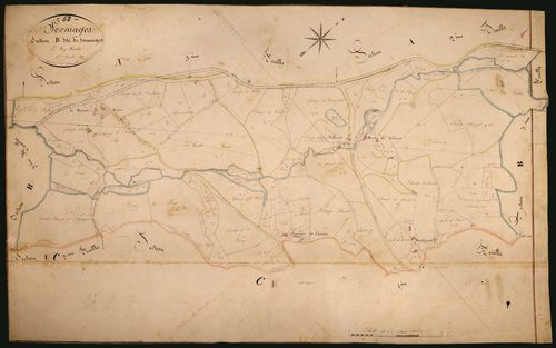 Sermages, cadastre ancien : plan parcellaire de la section B dite de Sermages, feuille 4