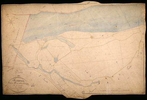 Sermoise-sur-Loire, cadastre ancien : plan parcellaire de la section A dite du Crot de Savigny, feuille 1