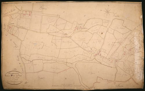 Sermoise-sur-Loire, cadastre ancien : plan parcellaire de la section B dite des Bois, feuille 5