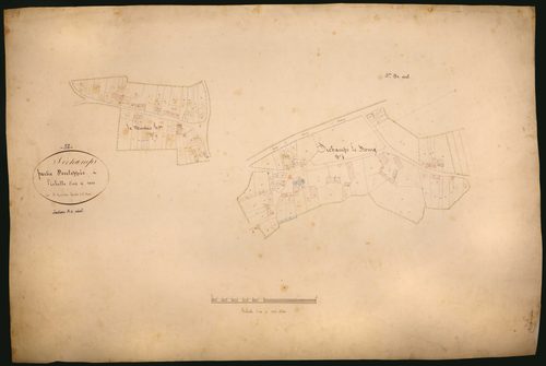 Sichamps, cadastre ancien : plan parcellaire de la section A dite du Montois, feuille 2, développement