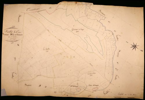 Suilly-la-Tour, cadastre ancien : plan parcellaire de la section B dite des Fontaines, feuille 10
