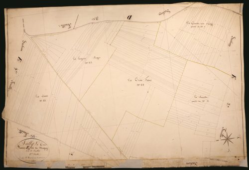 Suilly-la-Tour, cadastre ancien : plan parcellaire de la section E dite du Magny, feuille 8