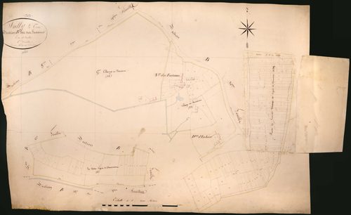 Suilly-la-Tour, cadastre ancien : plan parcellaire de la section B dite des Fontaines, feuille 8