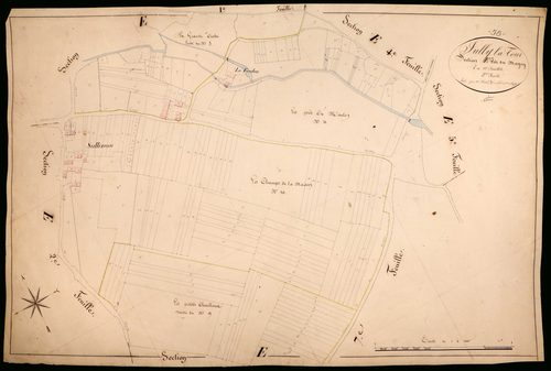Suilly-la-Tour, cadastre ancien : plan parcellaire de la section E dite du Magny, feuille 3