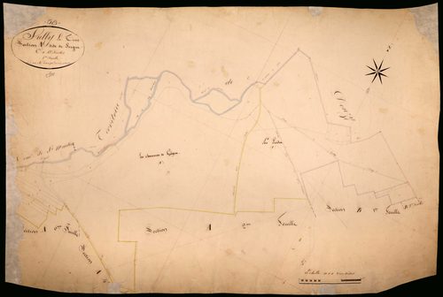 Suilly-la-Tour, cadastre ancien : plan parcellaire de la section A dite de Seigne, feuille 1