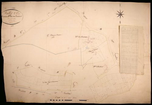 Suilly-la-Tour, cadastre ancien : plan parcellaire de la section B dite des Fontaines, feuille 8