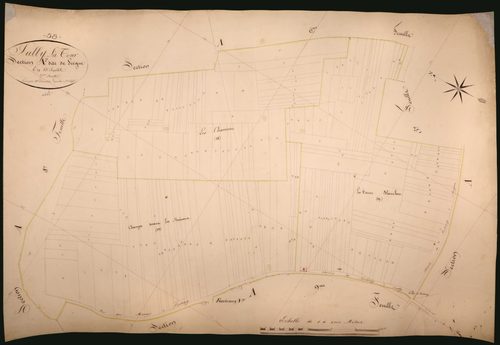 Suilly-la-Tour, cadastre ancien : plan parcellaire de la section A dite de Seigne, feuille 7