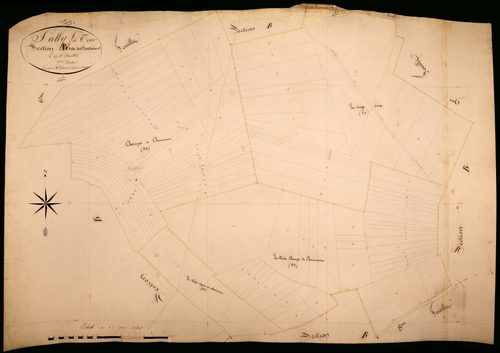 Suilly-la-Tour, cadastre ancien : plan parcellaire de la section B dite des Fontaines, feuille 7