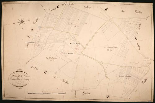 Suilly-la-Tour, cadastre ancien : plan parcellaire de la section E dite du Magny, feuille 7