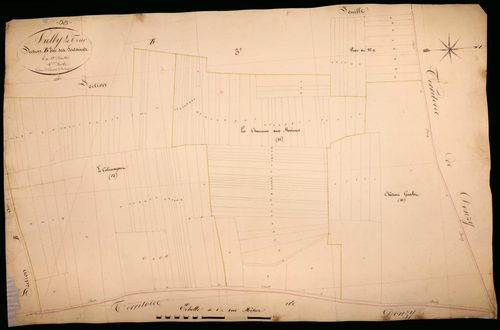 Suilly-la-Tour, cadastre ancien : plan parcellaire de la section B dite des Fontaines, feuille 4