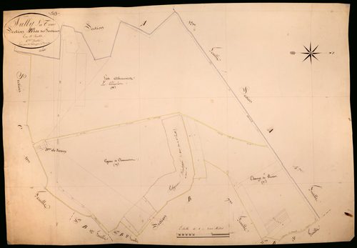 Suilly-la-Tour, cadastre ancien : plan parcellaire de la section B dite des Fontaines, feuille 6