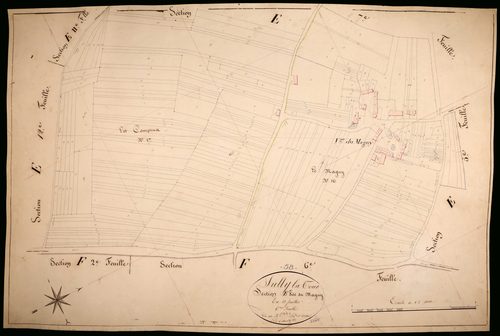 Suilly-la-Tour, cadastre ancien : plan parcellaire de la section E dite du Magny, feuille 6