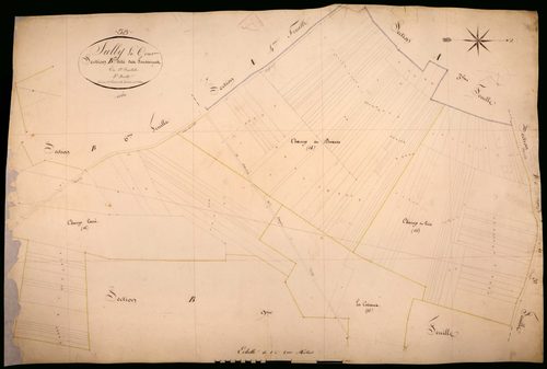 Suilly-la-Tour, cadastre ancien : plan parcellaire de la section B dite des Fontaines, feuille 5