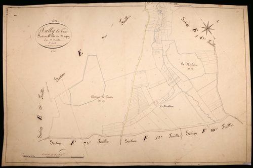 Suilly-la-Tour, cadastre ancien : plan parcellaire de la section E dite du Magny, feuille 5