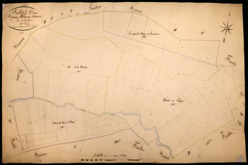 Suilly-la-Tour, cadastre ancien : plan parcellaire de la section B dite des Fontaines, feuille 12