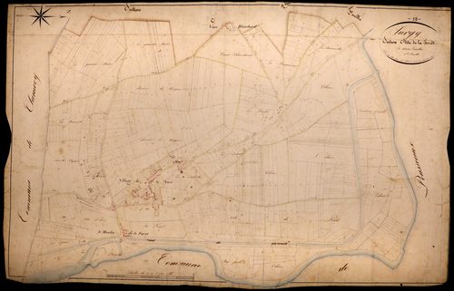 Surgy, cadastre ancien : plan parcellaire de la section C dite de la Forêt, feuille 1