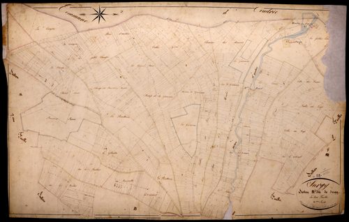 Surgy, cadastre ancien : plan parcellaire de la section B dite de Surgy, feuille 2