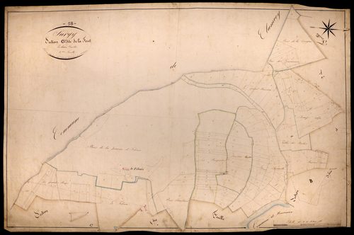 Surgy, cadastre ancien : plan parcellaire de la section C dite de la Forêt, feuille 2