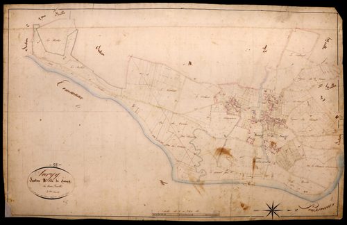 Surgy, cadastre ancien : plan parcellaire de la section B dite de Surgy, feuille 3