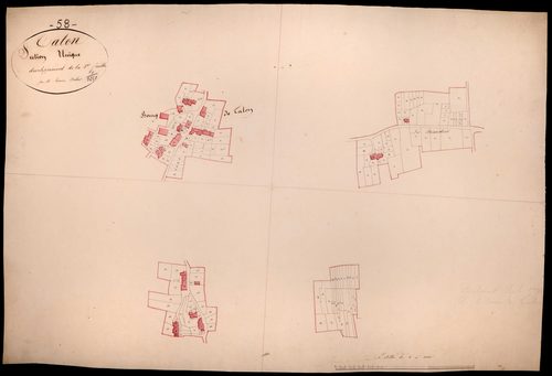 Talon, cadastre ancien : plan parcellaire de la section unique, feuille 1, développement