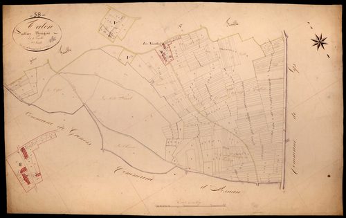 Talon, cadastre ancien : plan parcellaire de la section unique, feuille 2