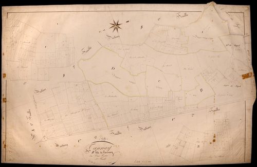 Tannay, cadastre ancien : plan parcellaire de la section B dite de Tannay, feuille 2