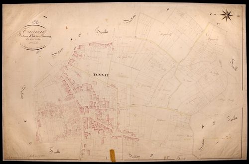 Tannay, cadastre ancien : plan parcellaire de la section B dite de Tannay, feuille 3
