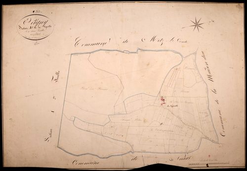Teigny, cadastre ancien : plan parcellaire de la section A dite de la Vignotte, feuille 1