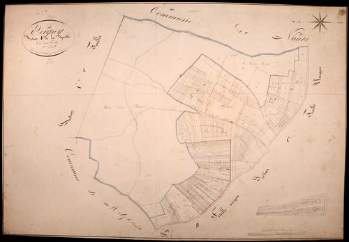 Teigny, cadastre ancien : plan parcellaire de la section A dite de la Vignotte, feuille 2