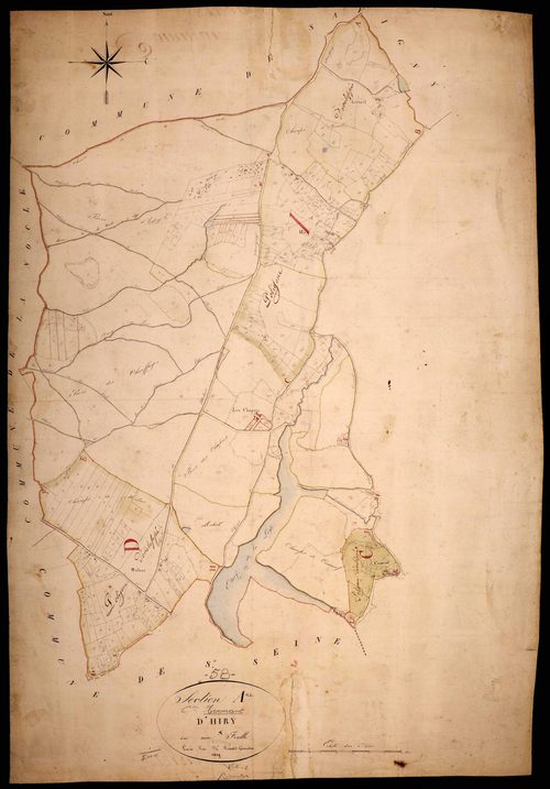 Ternant, cadastre ancien : plan parcellaire de la section A dite de Hiry